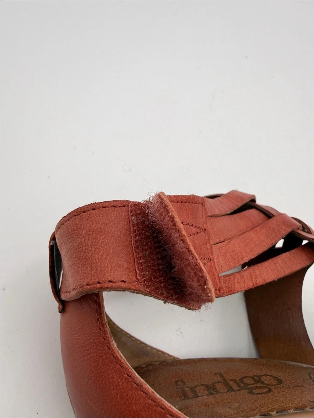 Indigo Clark’s Rust Leather Wedge Sandals - Women 6.5M casual vacation Y2K